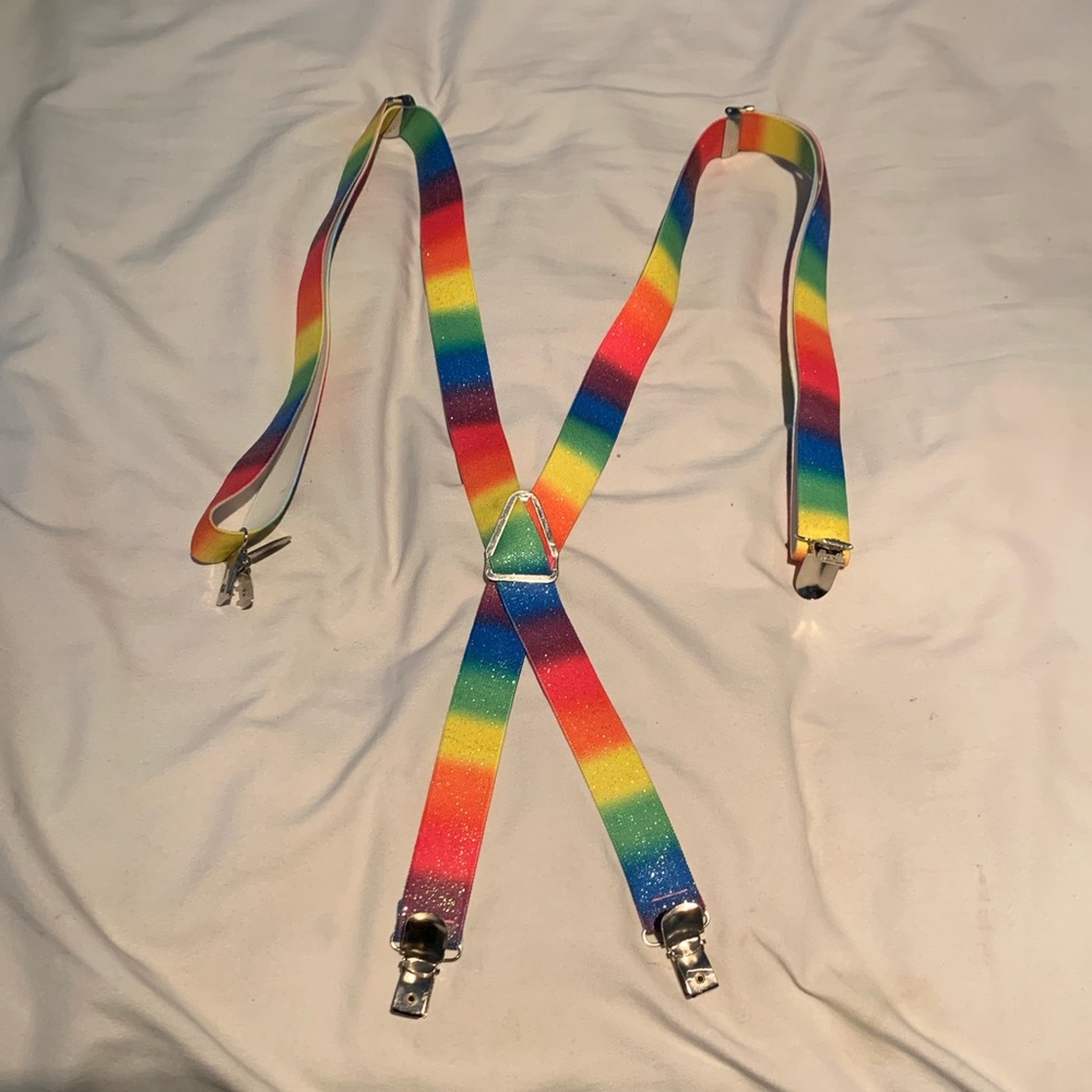 Rainbow Sparkle Suspenders